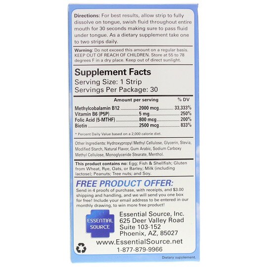 B12 Strips 2000 Mcg, ESS